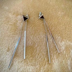 Silver tassel earrings